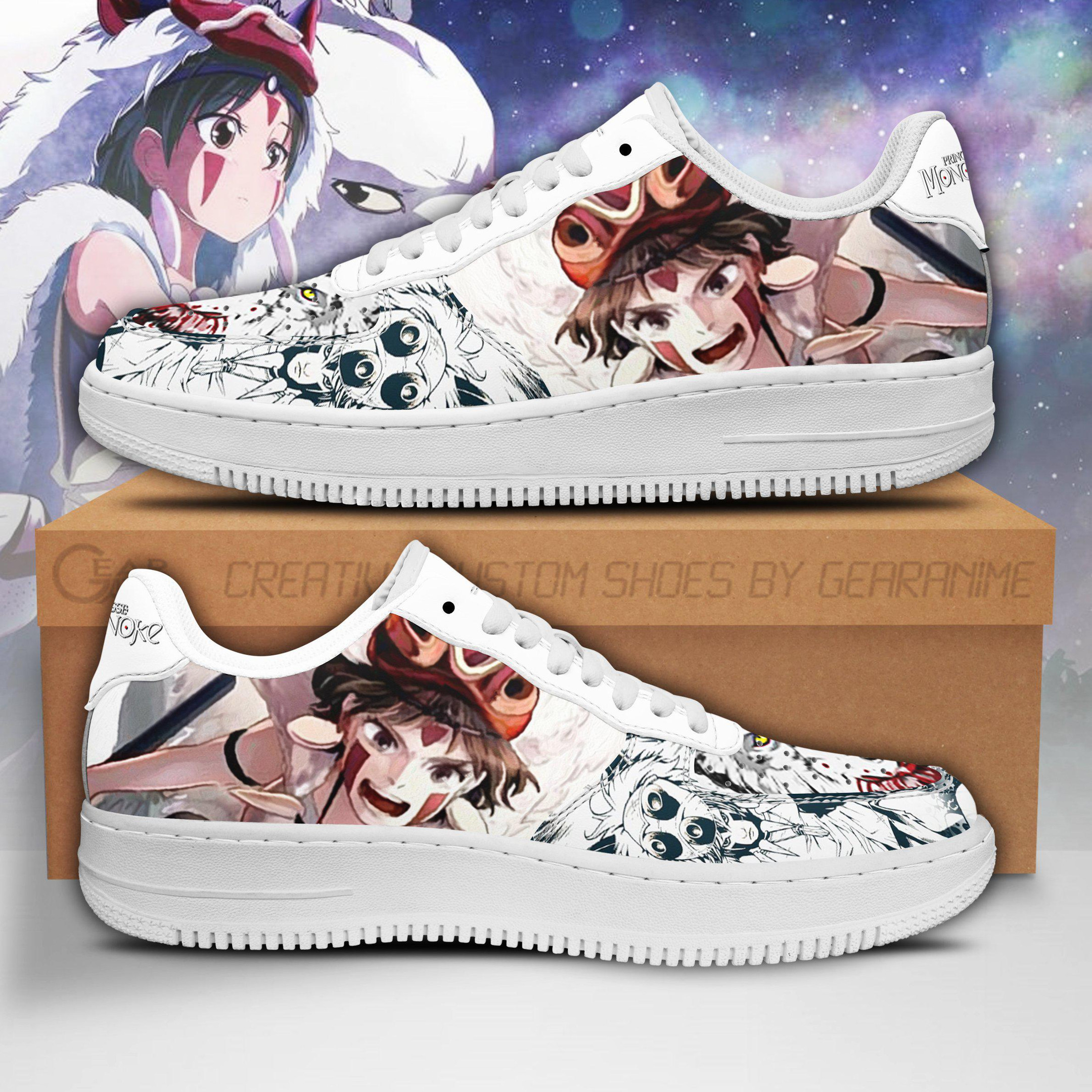 Princess Mononoke Custom Anime Low-Top Leather Sneakers