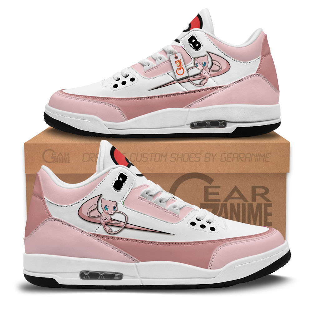 Psychic-type Mythical Mew Custom Anime Retro 3 Leather Sneakers