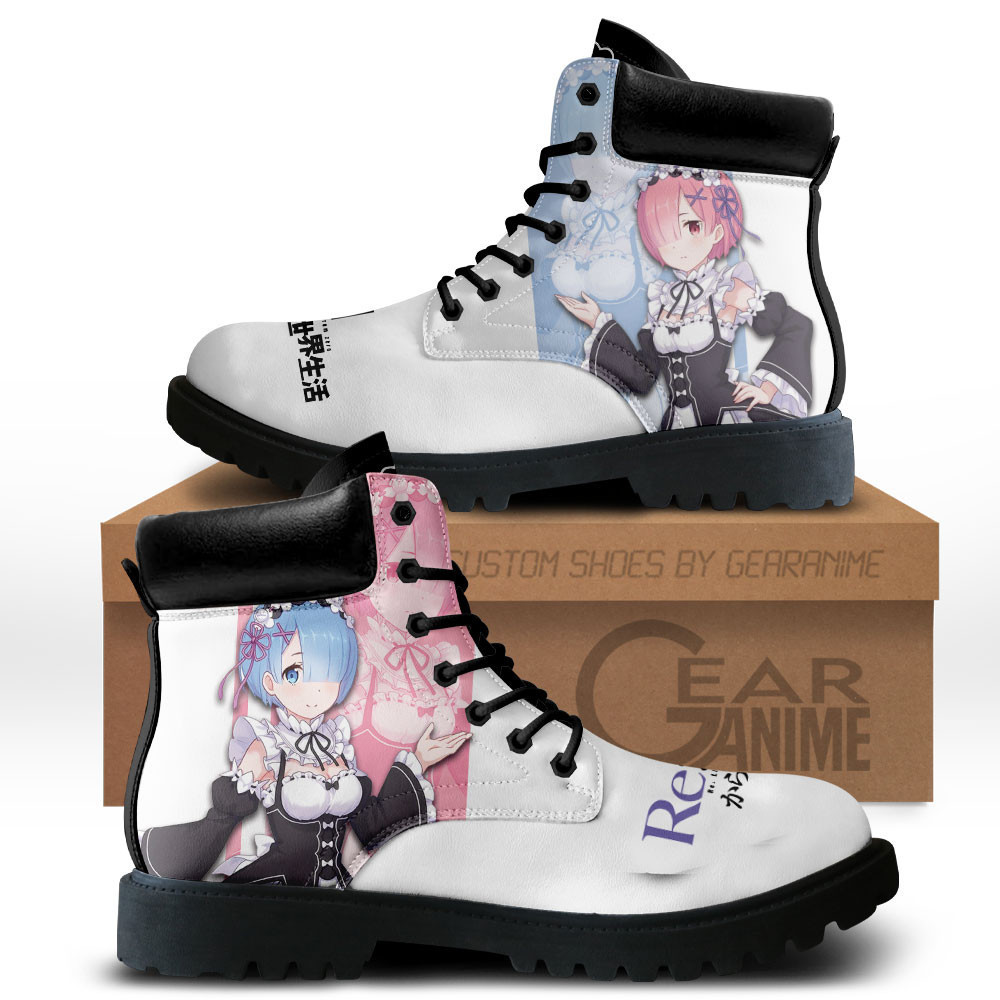 Ram and Rem Custom Anime Combat Boots Re:Zero