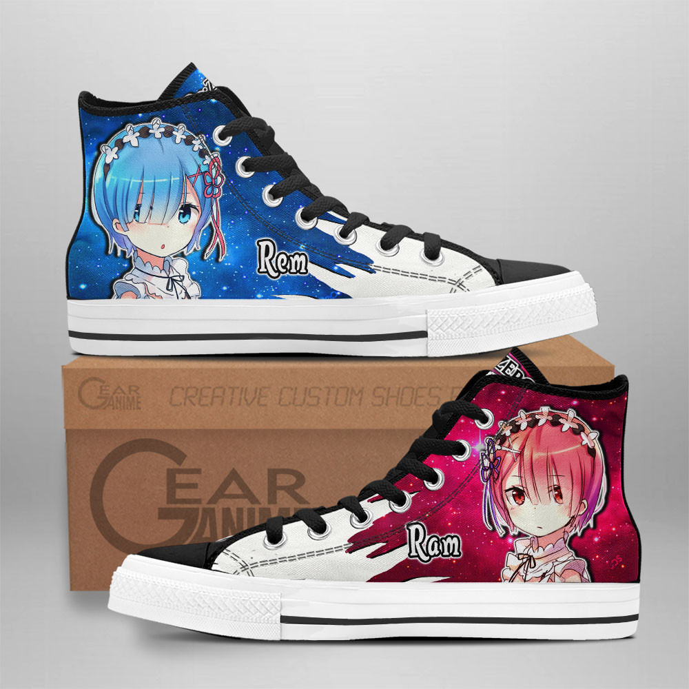 Ram and Rem Custom Anime High-Top Canvas Shoes NTT091