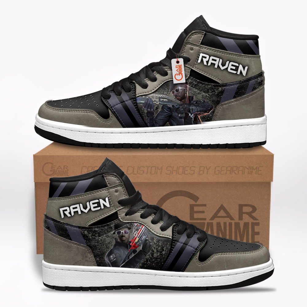 Raven Custom Gaming High-Top Leather Sneakers Game C.S Skins