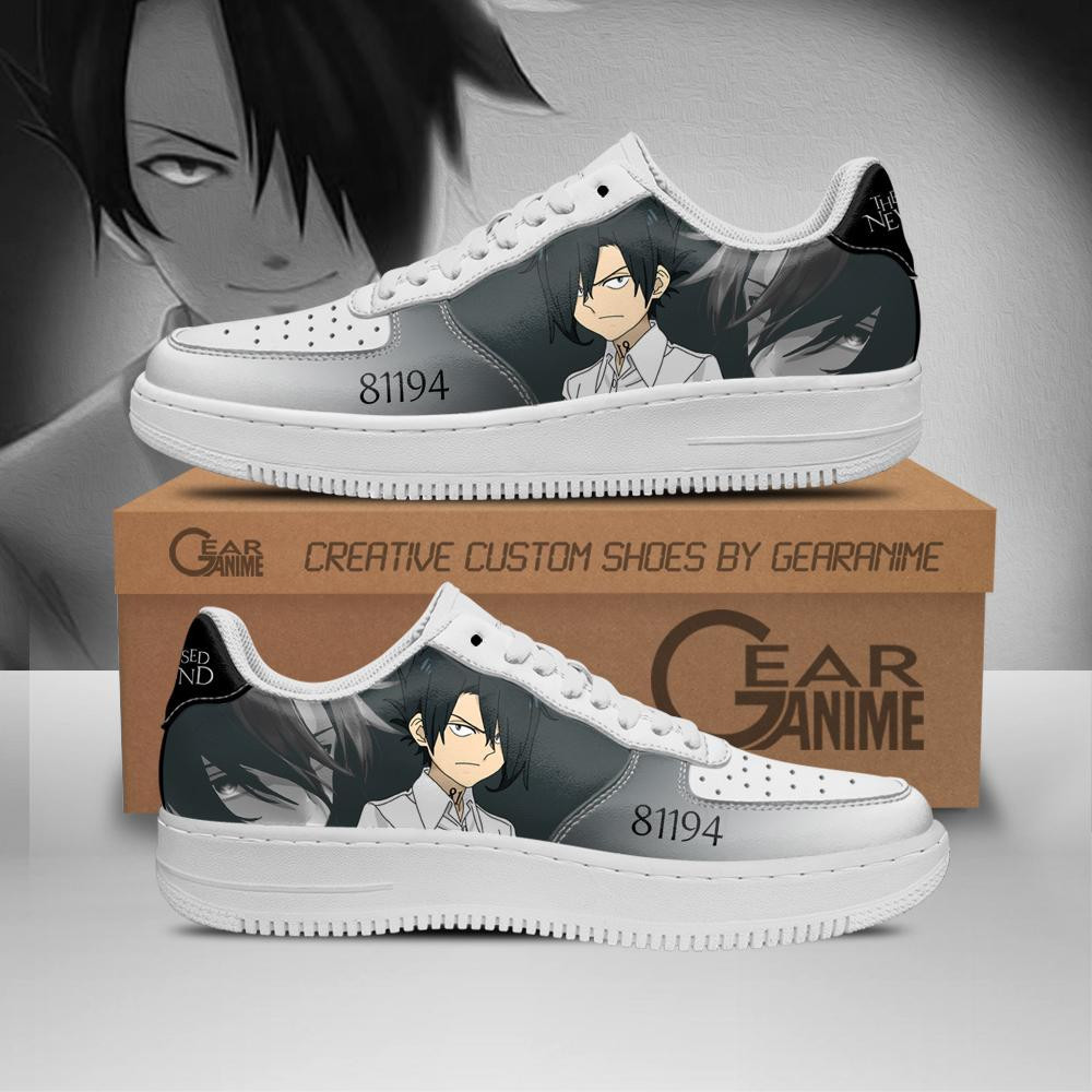 Ray Neverland Custom Anime Low-Top Leather Sneakers