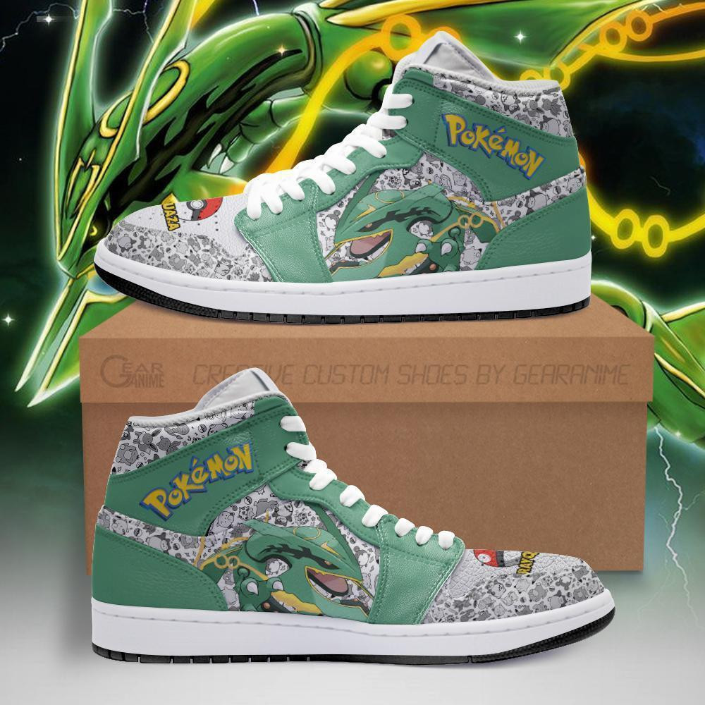 Rayquaza Custom Anime High-Top Leather Sneakers PT04