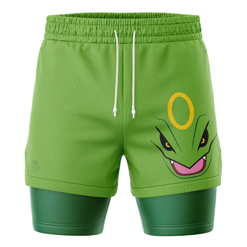Rayquaza Face Pokemon 2-in-1 Performance Shorts