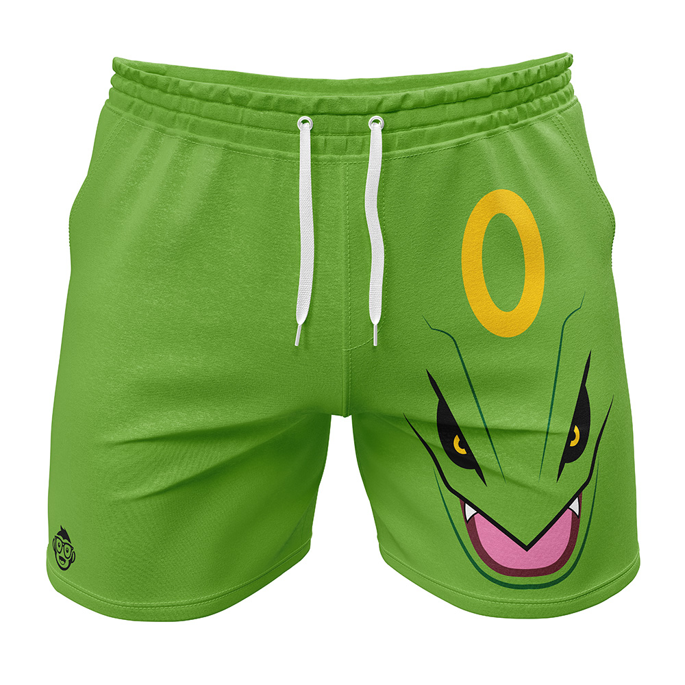 Rayquaza Face Pokemon Gym Shorts