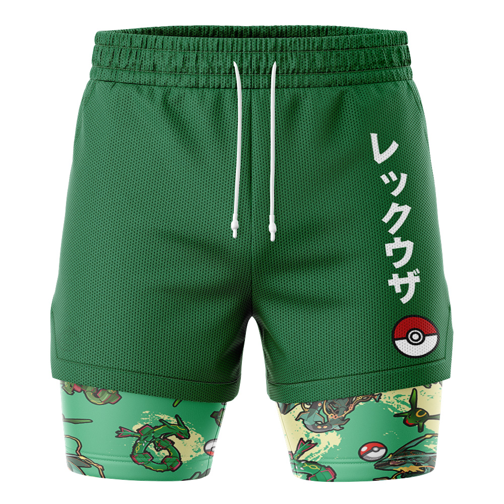 Rayquaza Pattern Pokemon 2-in-1 Performance Shorts