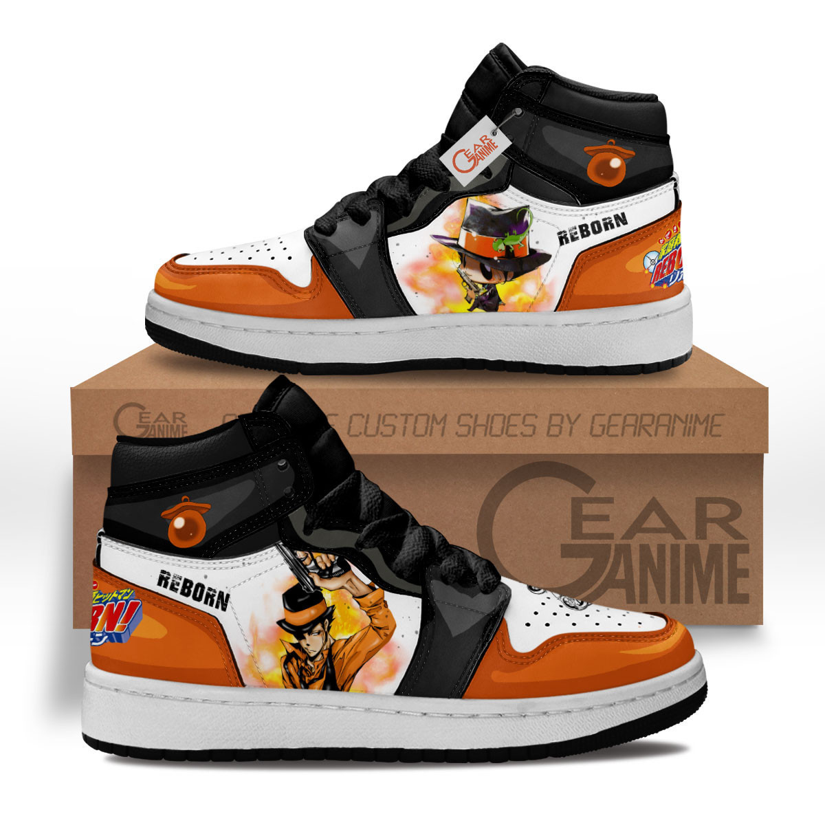 Reborn Custom Anime Kids High-Top Leather Sneakers