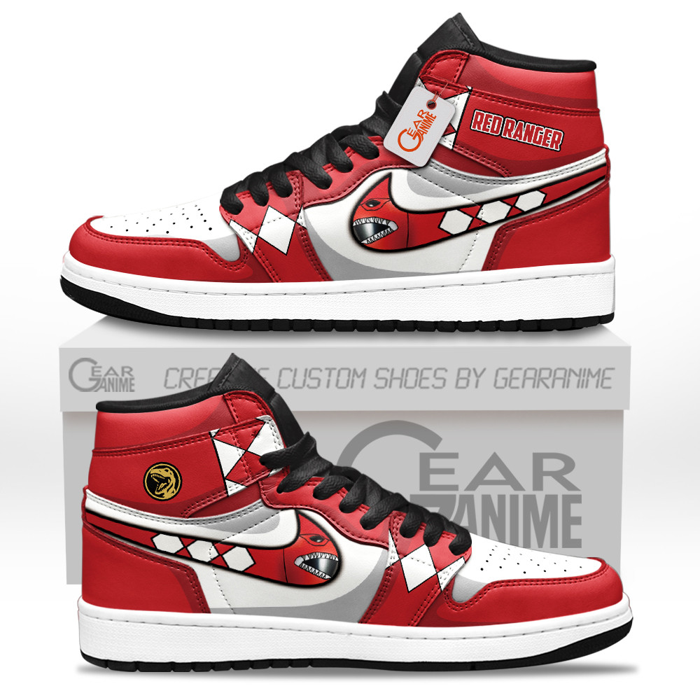 Red Ranger Custom Movie High-Top Leather Sneakers