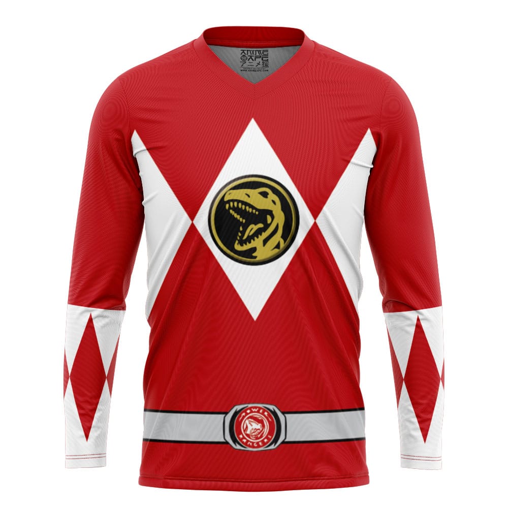 Red Ranger Mighty Morphin Power Rangers Hockey Jersey