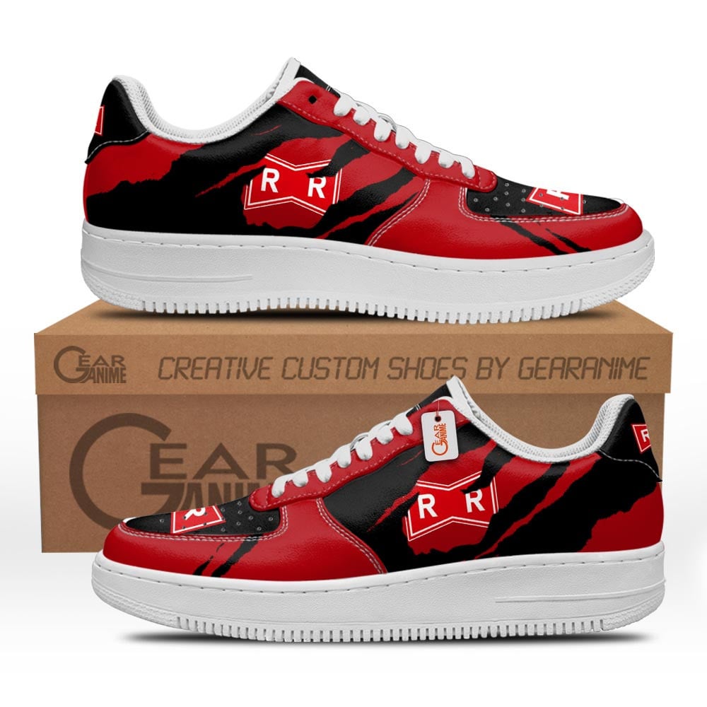 Red Ribbon Army Symbol Custom Anime Low-Top Leather Sneakers