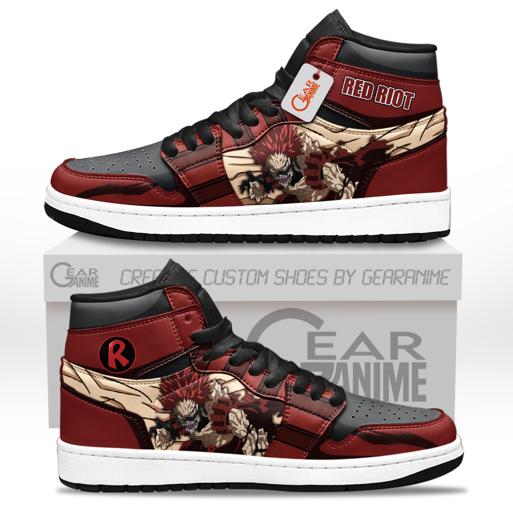 Red Riot High-Top Leather Sneakers Custom Name