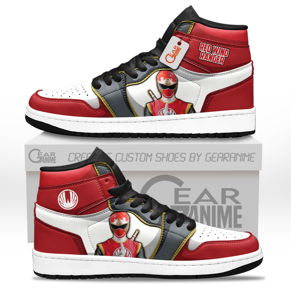 Red Wind Ranger Custom Movie High-Top Leather Sneakers