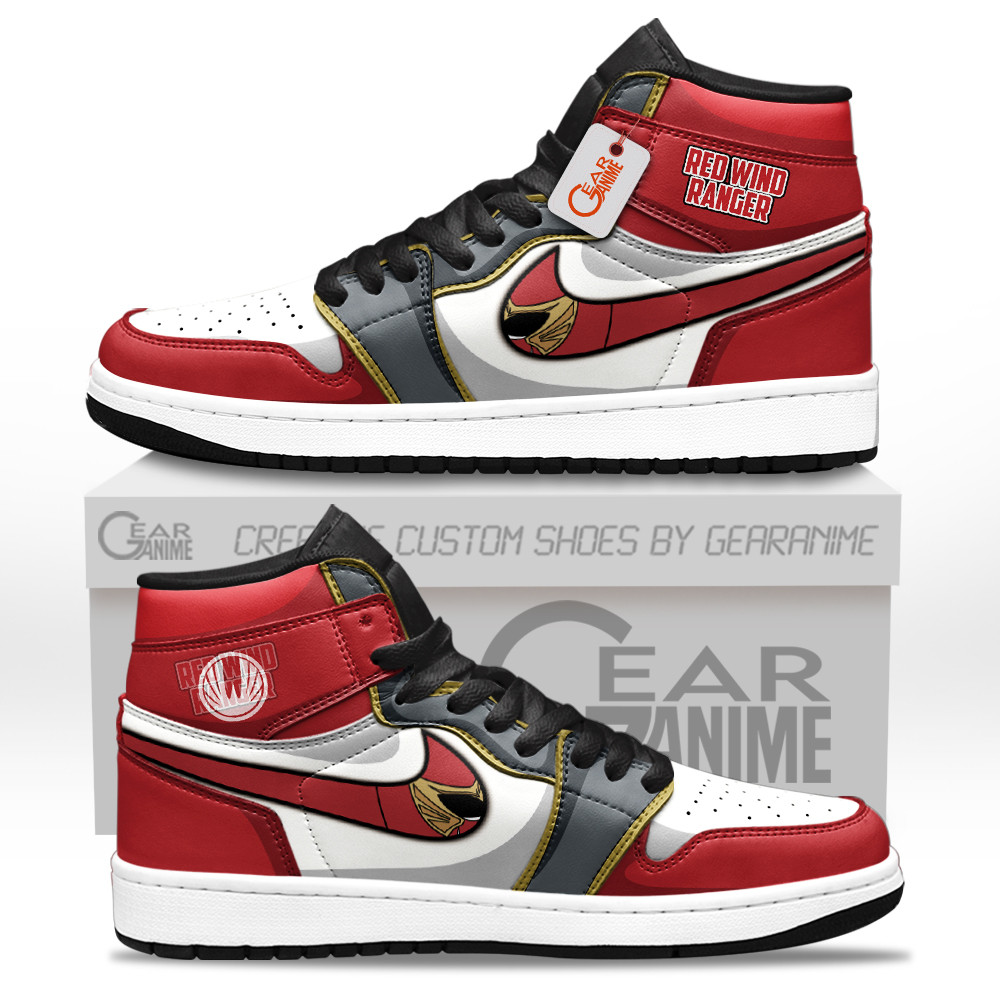 Red Wind Ranger Custom Movie High-Top Leather Sneakers Unique Style & Design