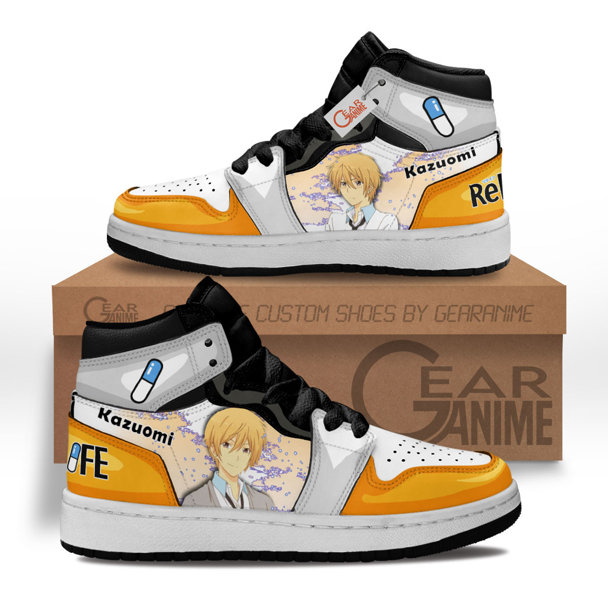 ReLIFE Kazuomi Ooga Custom Anime Kids High-Top Leather Sneakers MV0603
