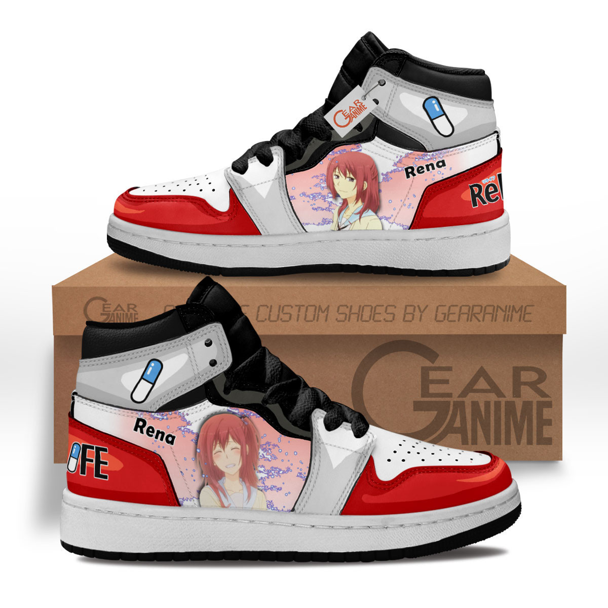 ReLIFE Rena Kariu Custom Anime Kids High-Top Leather Sneakers MV0603