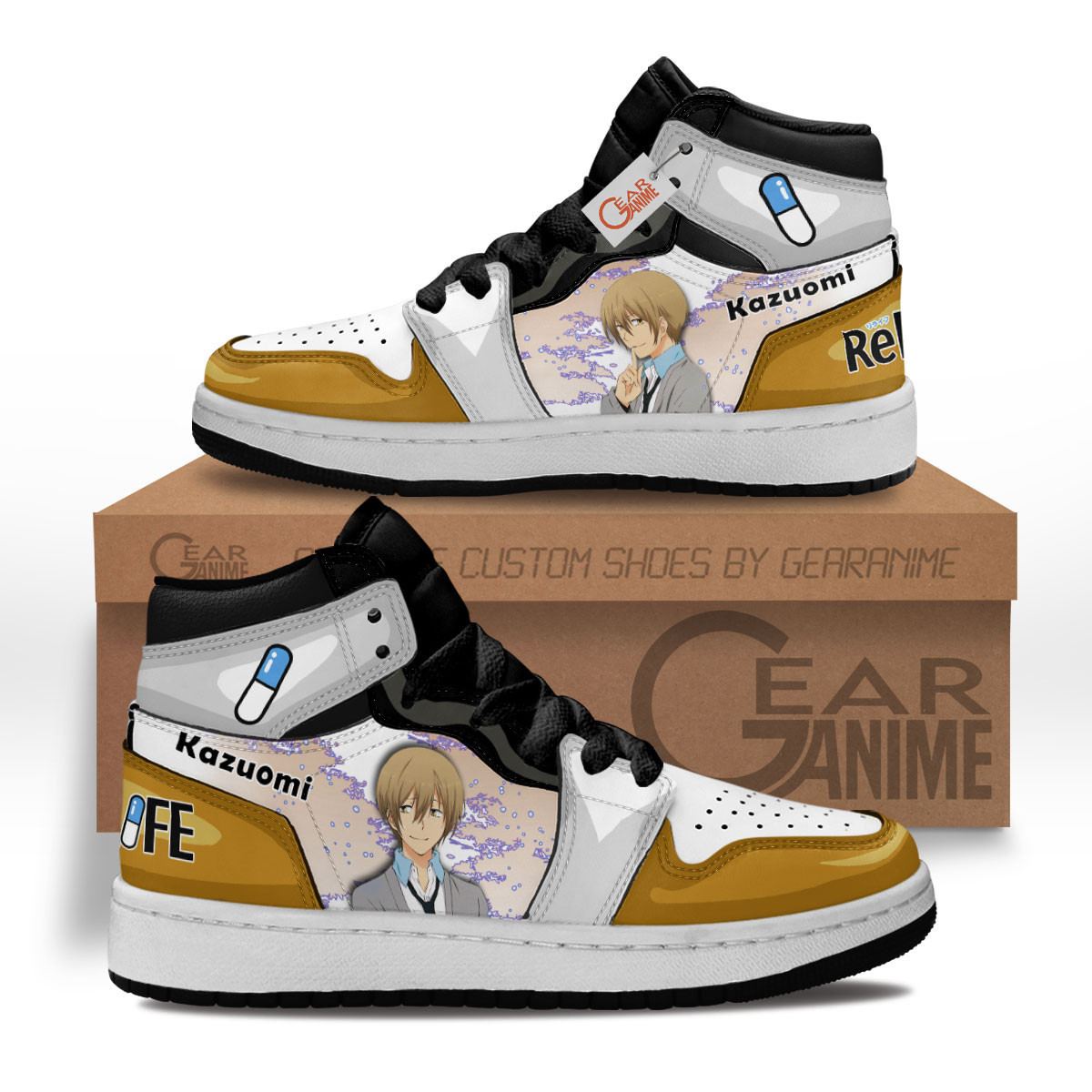 ReLIFE Ryou Yoake Custom Anime Kids High-Top Leather Sneakers MV0603