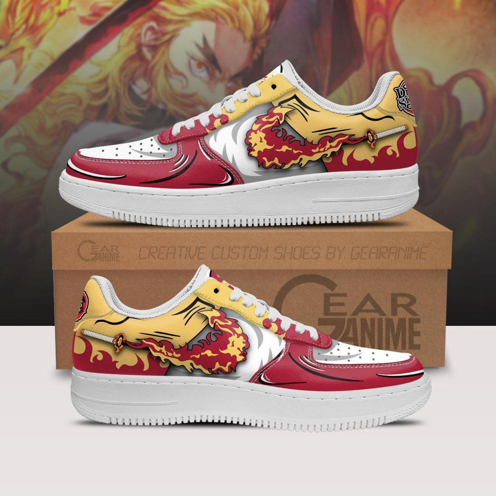 Rengoku Custom Anime Low-Top Leather Sneakers