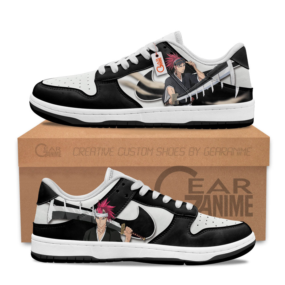 Renji Abarai Custom Anime Low-Top Skate Sneakers