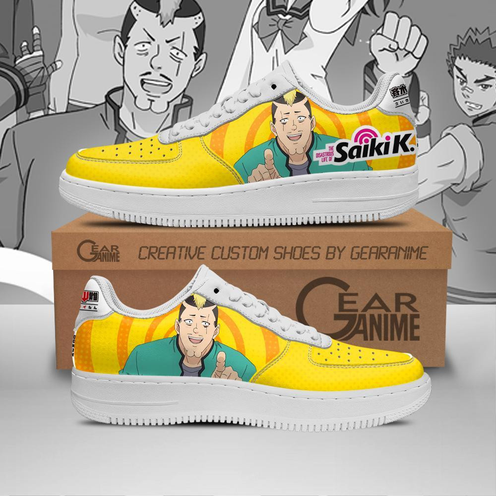 Riki Nendo Saiki K Custom Anime Low-Top Leather Sneakers