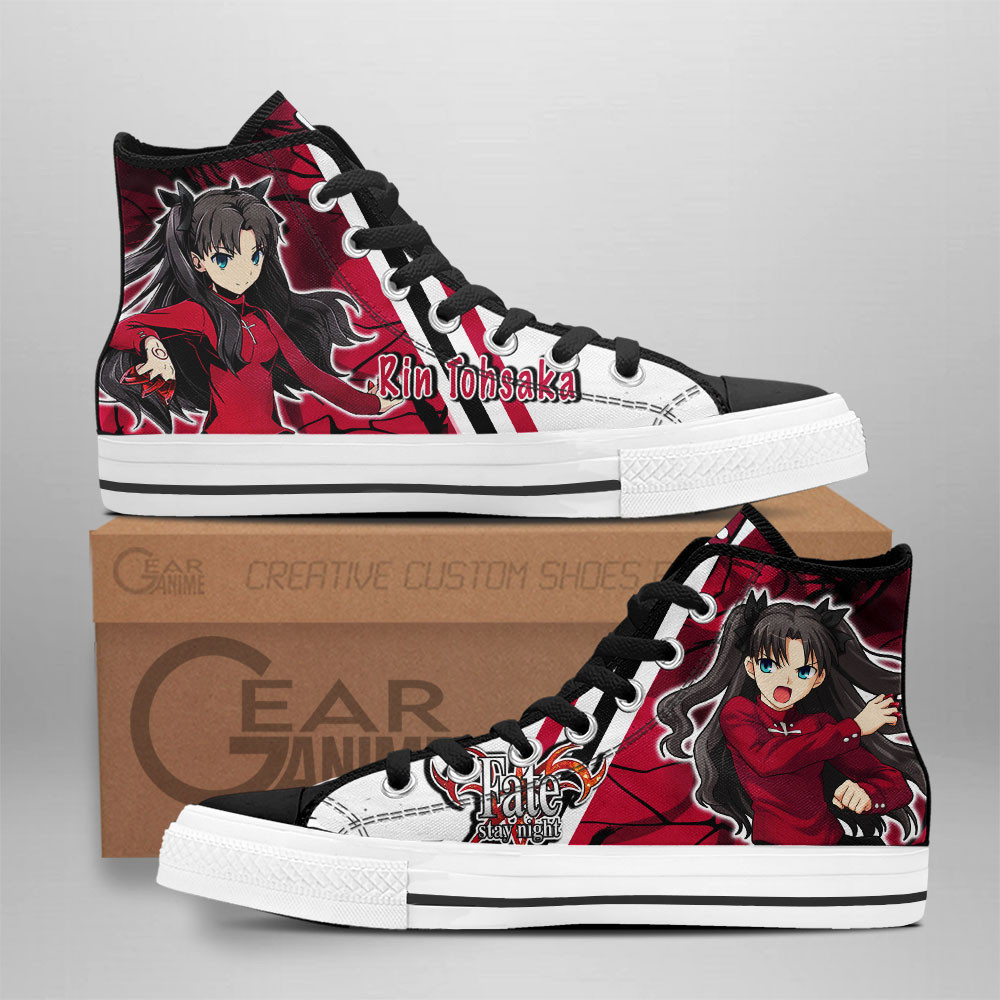 Rin Tohsaka Custom Anime High-Top Canvas Shoes