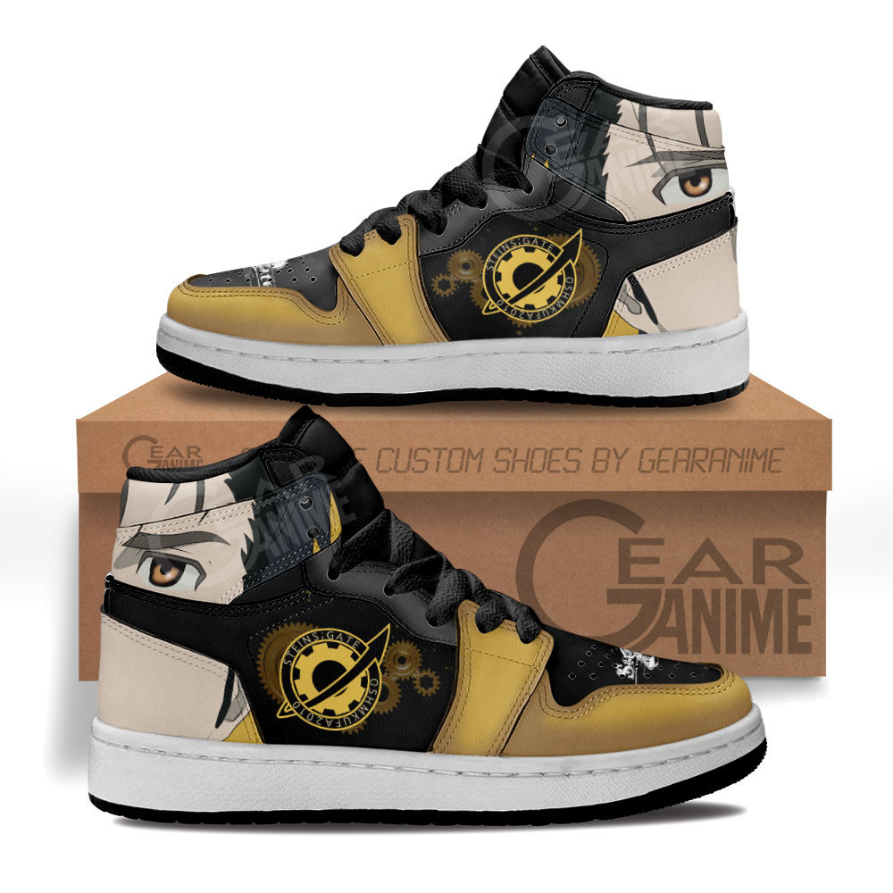 Rintarou Okabe Custom Anime Kids High-Top Leather Sneakers MV1307
