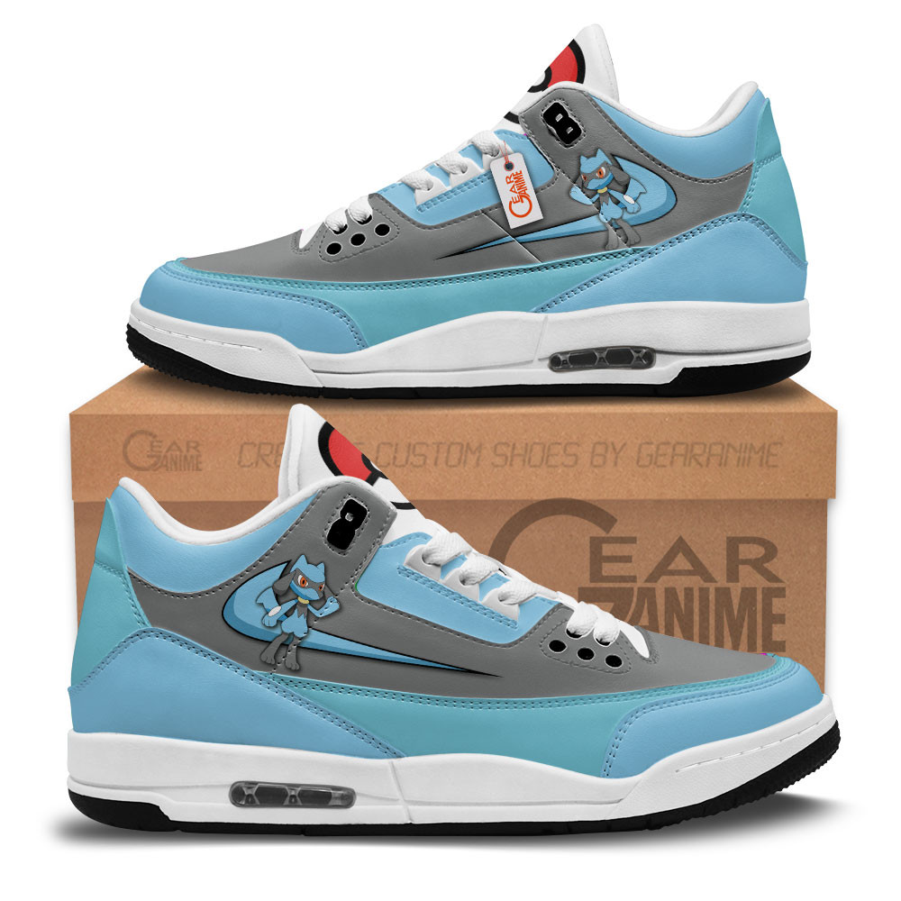 Riolu Custom Anime Retro 3 Leather Sneakers