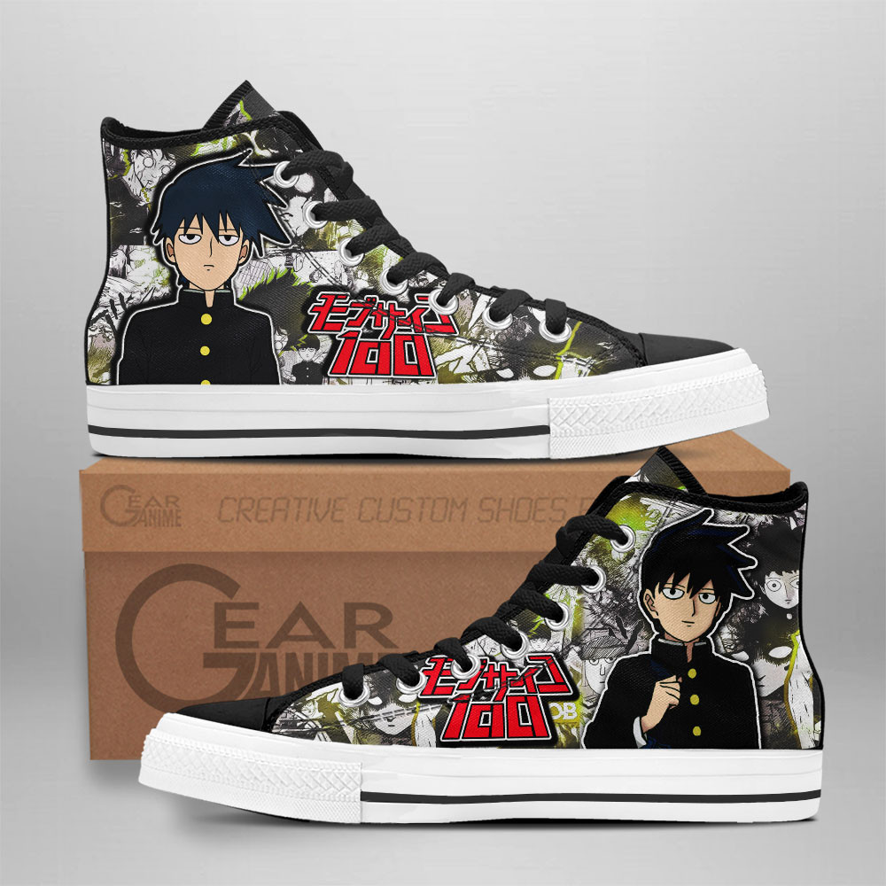 Ritsu Kageyama Custom Anime High-Top Canvas Shoes NTT090