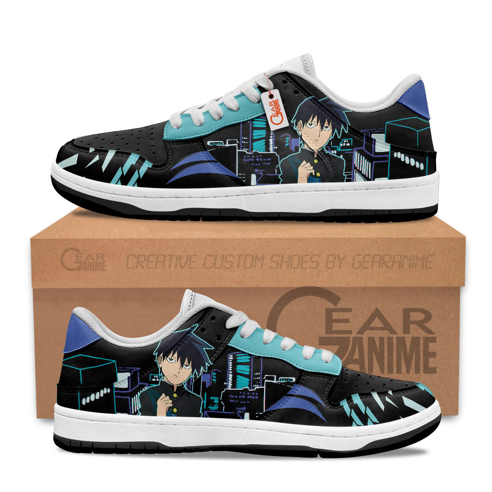 Ritsu Kageyama Custom Anime Low-Top Skate Sneakers