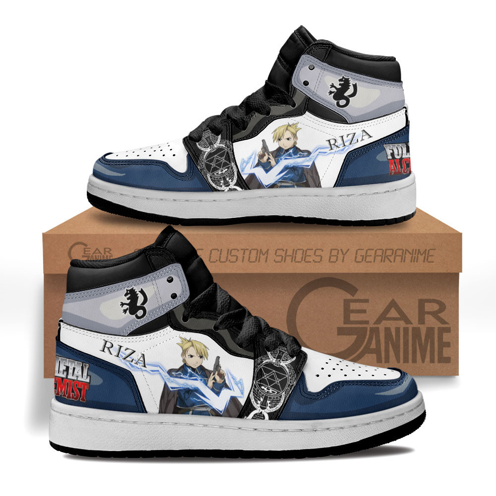Riza Hawkeye Custom Anime Kids High-Top Leather Sneakers