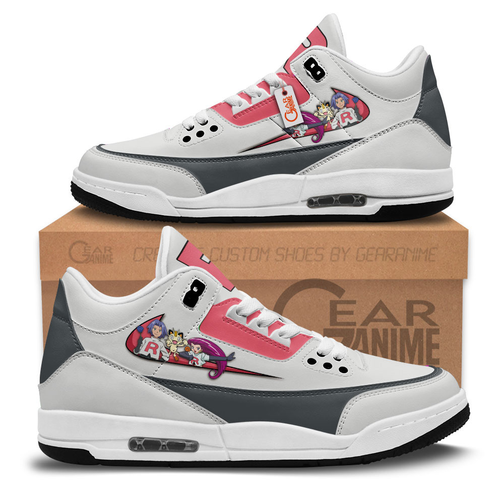 Rocket Team Custom Anime Retro 3 Leather Sneakers