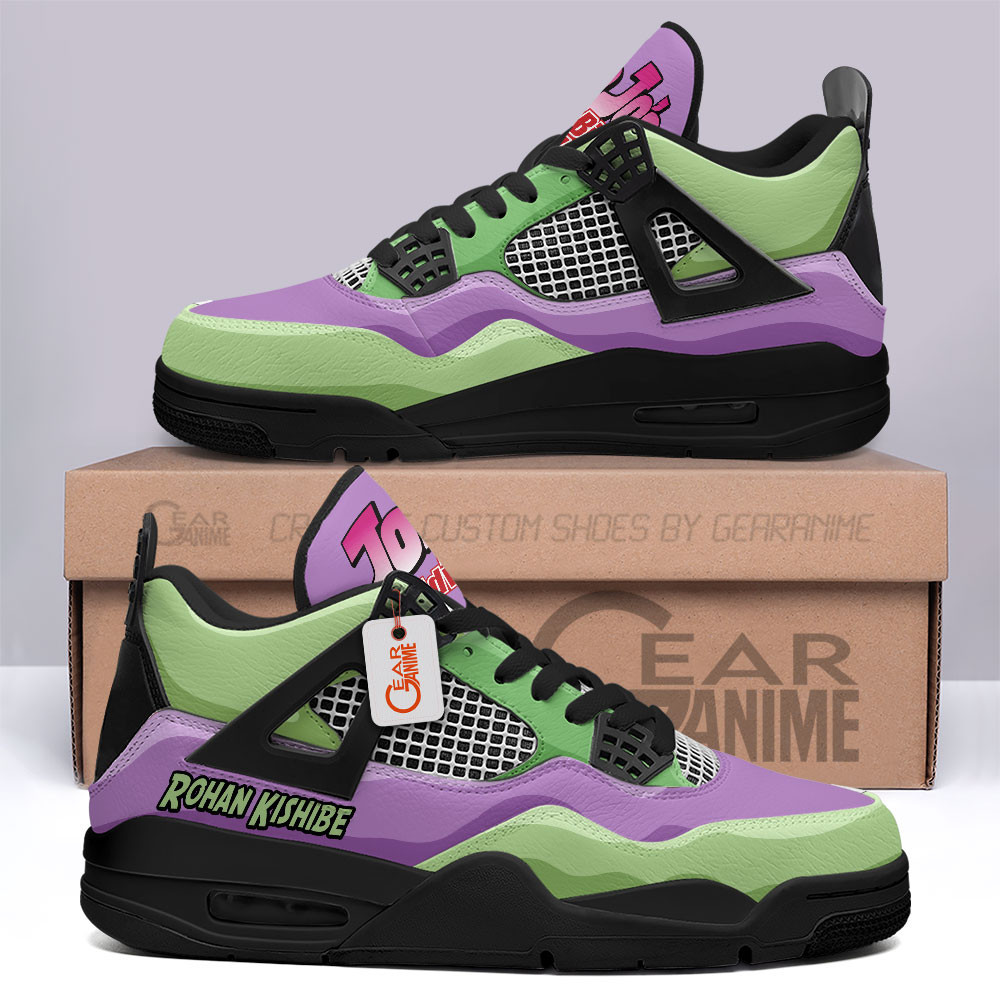 Rohan Kishibe Retro 4 Leather Sneakers Custom Name