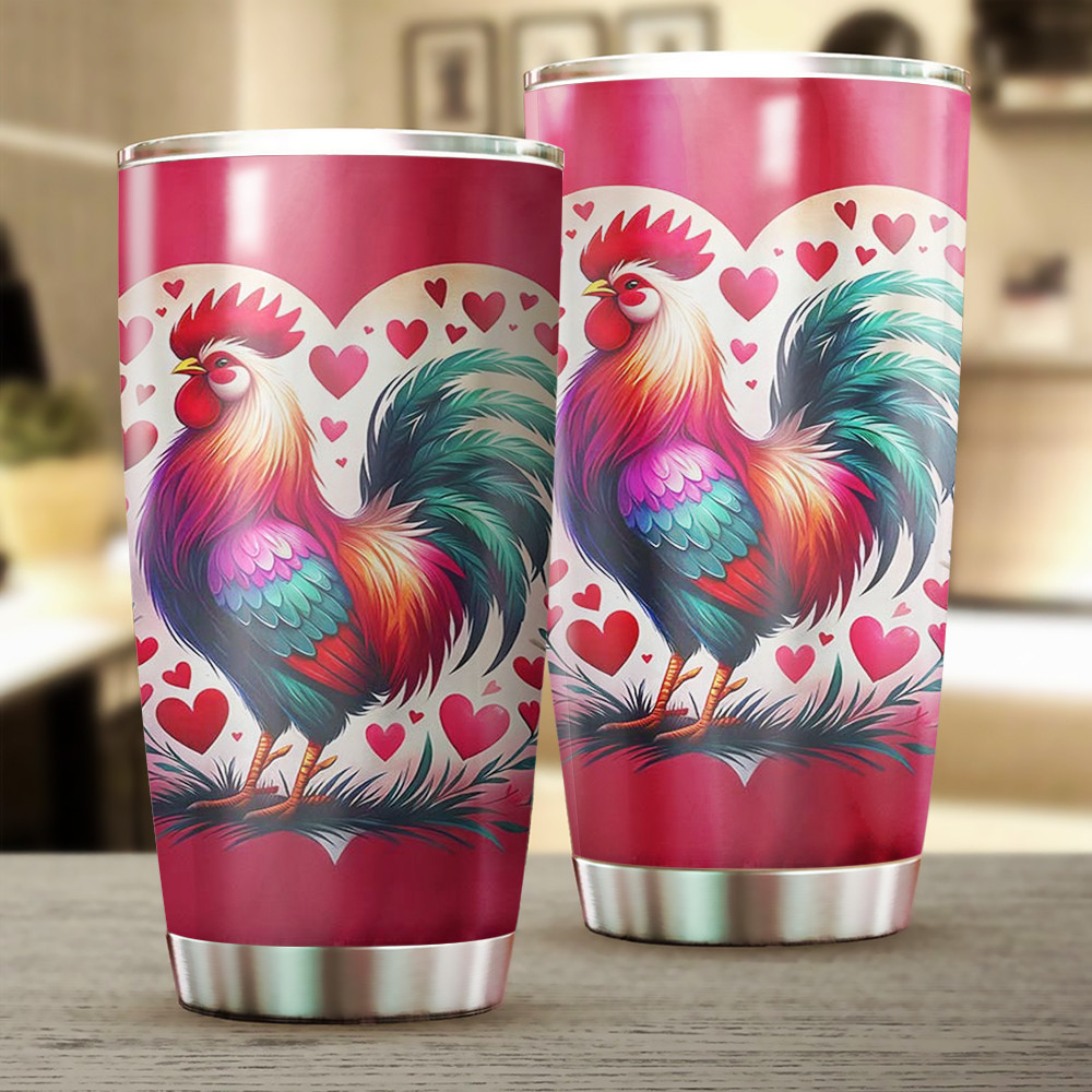 Rooster Valentine’s Day Chicken Tumbler