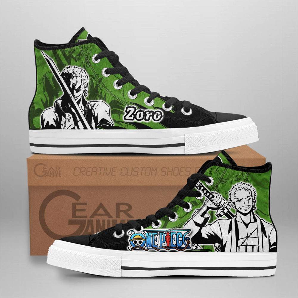 Roronoa Zoro Custom Anime High-Top Canvas Shoes