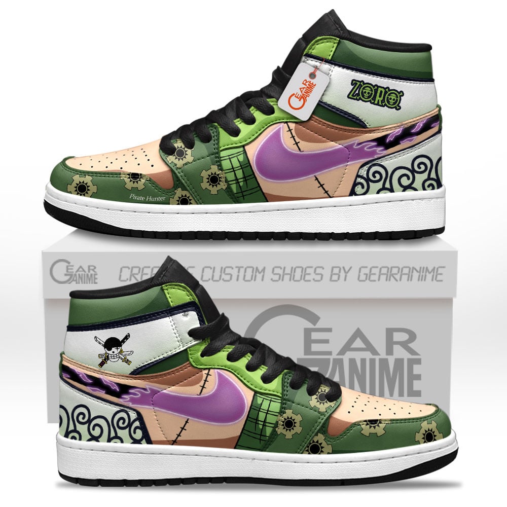 Roronoa Zoro Wano Arc High-Top Leather Sneakers Custom Name