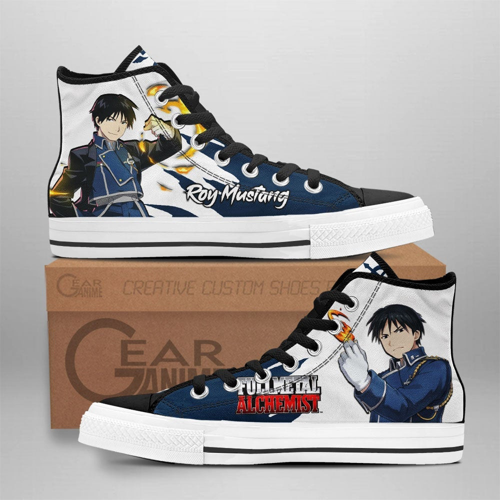 Roy Mustang Custom Anime High-Top Canvas Shoes