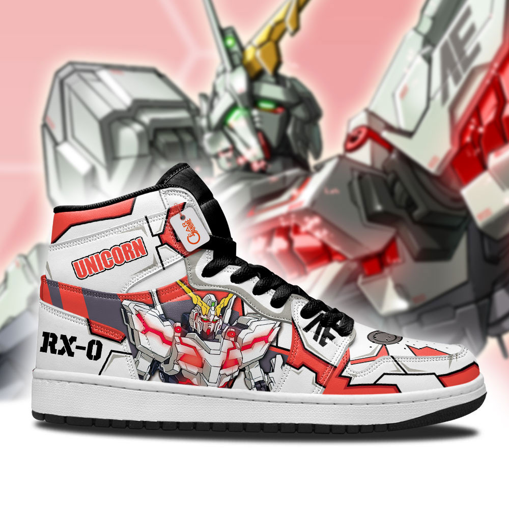 RX-0 Unicorn Gundam High-Top Leather Sneakers Custom Name
