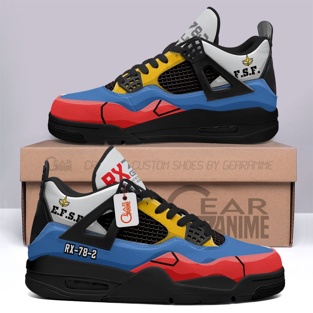 RX-78-2 Gundam Custom Anime Retro 4 Leather Sneakers