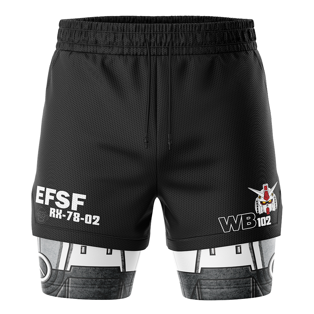 RX-78 Mobile Suit 0079 Gundam 2-in-1 Performance Shorts