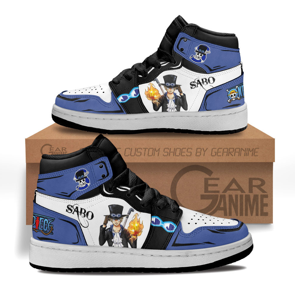 Sabo Custom Anime Kids High-Top Leather Sneakers