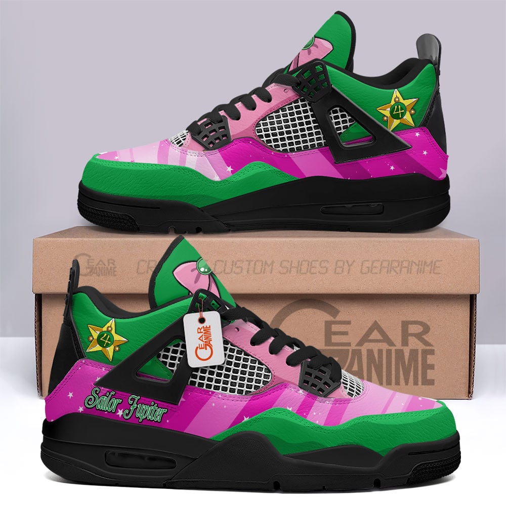 Sailor Jupiter Retro 4 Leather Sneakers Custom Name