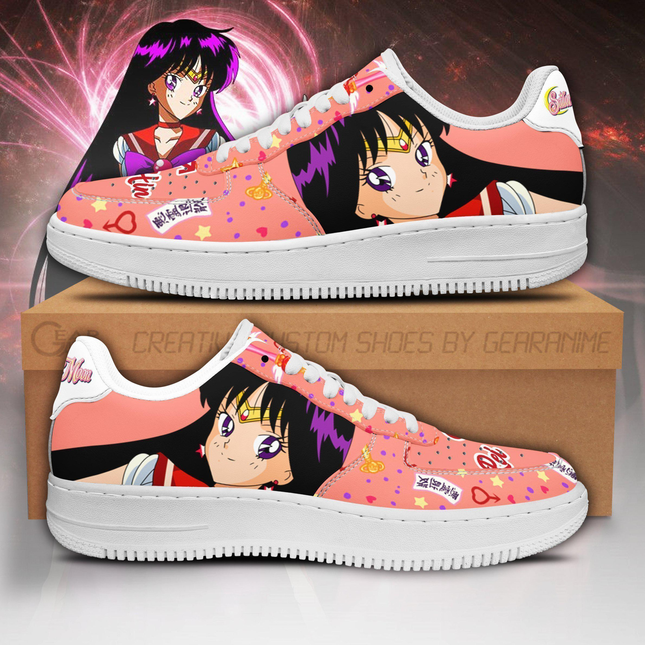Sailor Mars Custom Anime Low-Top Leather Sneakers
