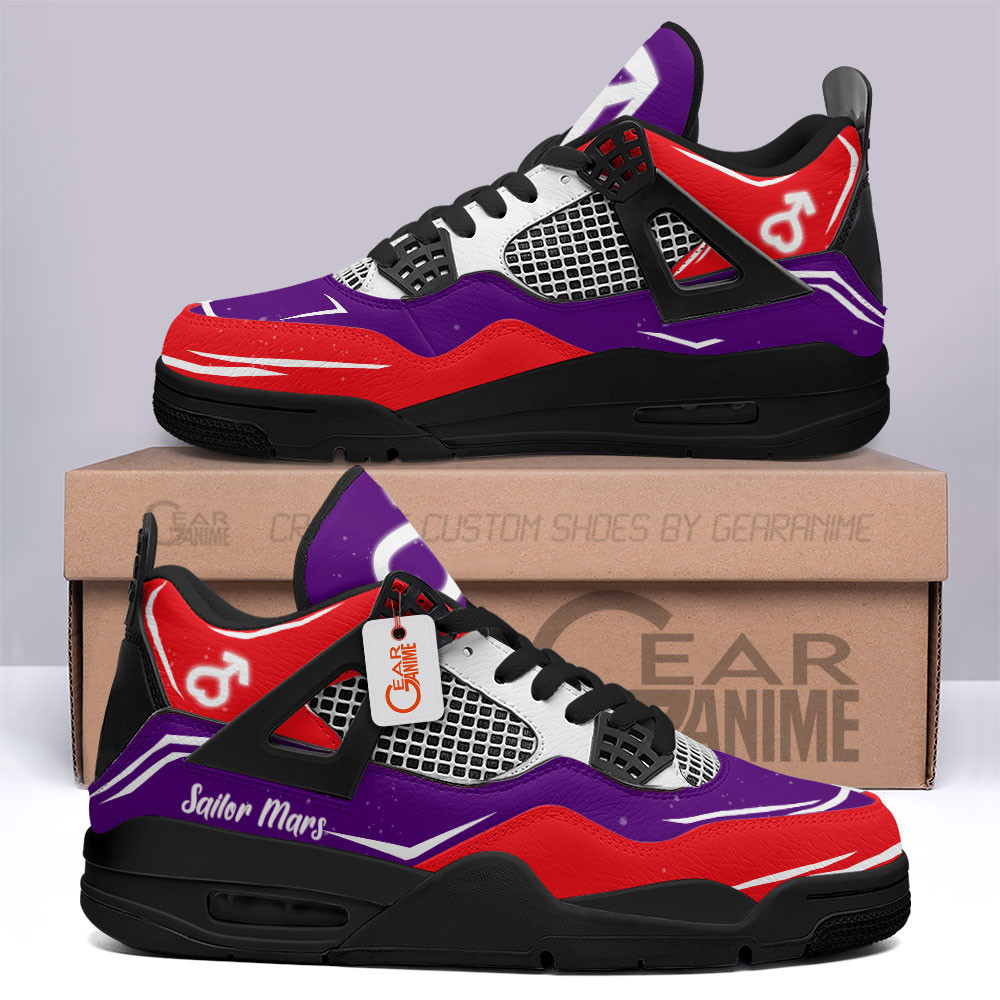 Sailor Mars Retro 4 Leather Sneakers Custom Name MV1304