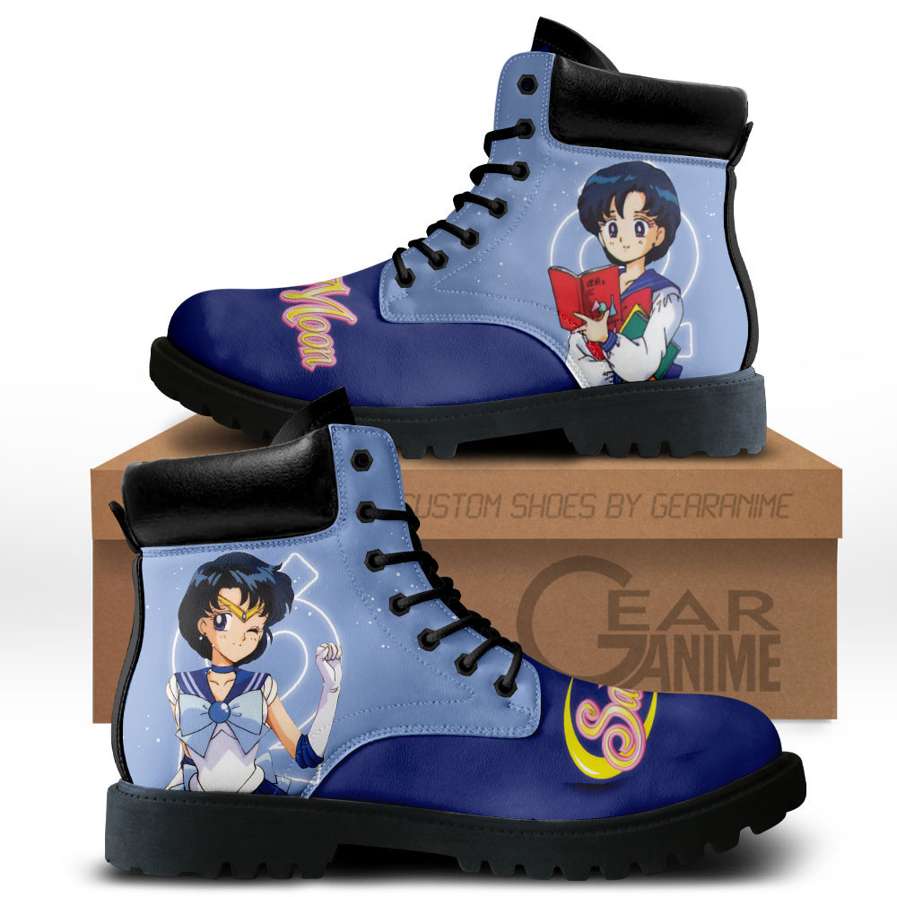 Sailor Mercury Custom Anime Combat Boots MV3110