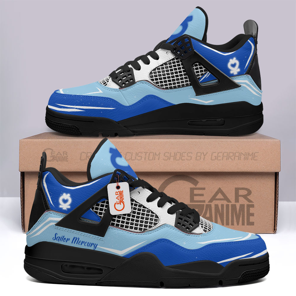 Sailor Mercury Retro 4 Leather Sneakers Custom Name MV1304