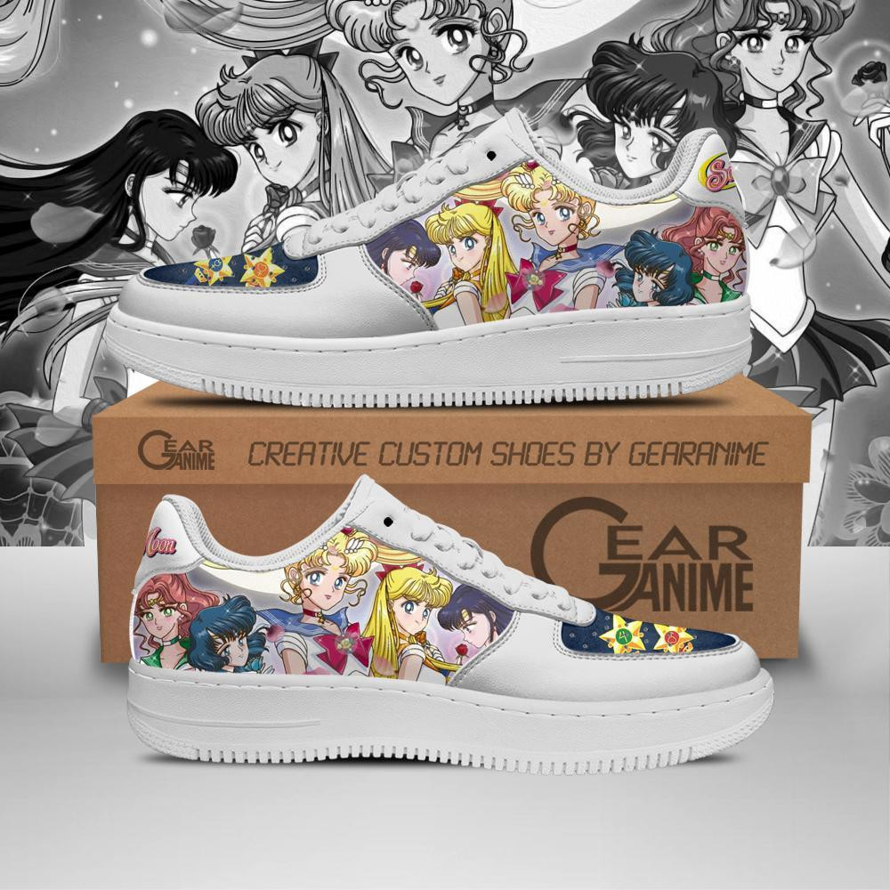 Sailor Moon Team Custom Anime Low-Top Leather Sneakers