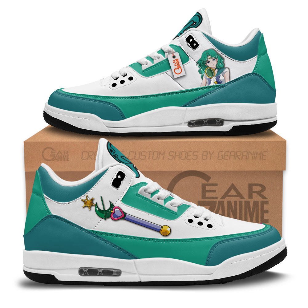 Sailor Neptune Custom Anime Retro 3 Leather Sneakers