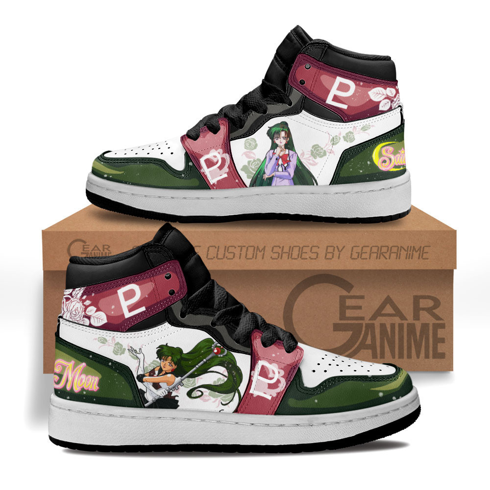 Sailor Pluto Custom Anime Kids High-Top Leather Sneakers