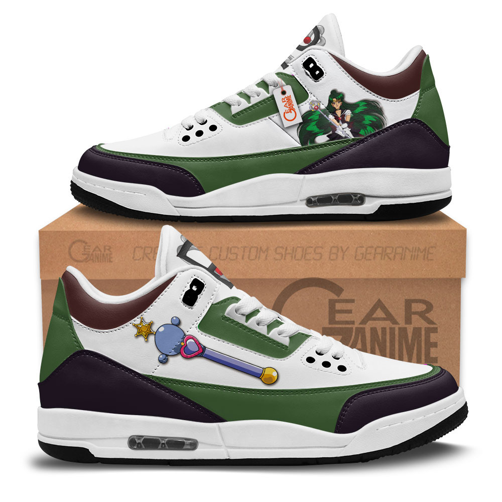 Sailor Pluto Custom Anime Retro 3 Leather Sneakers