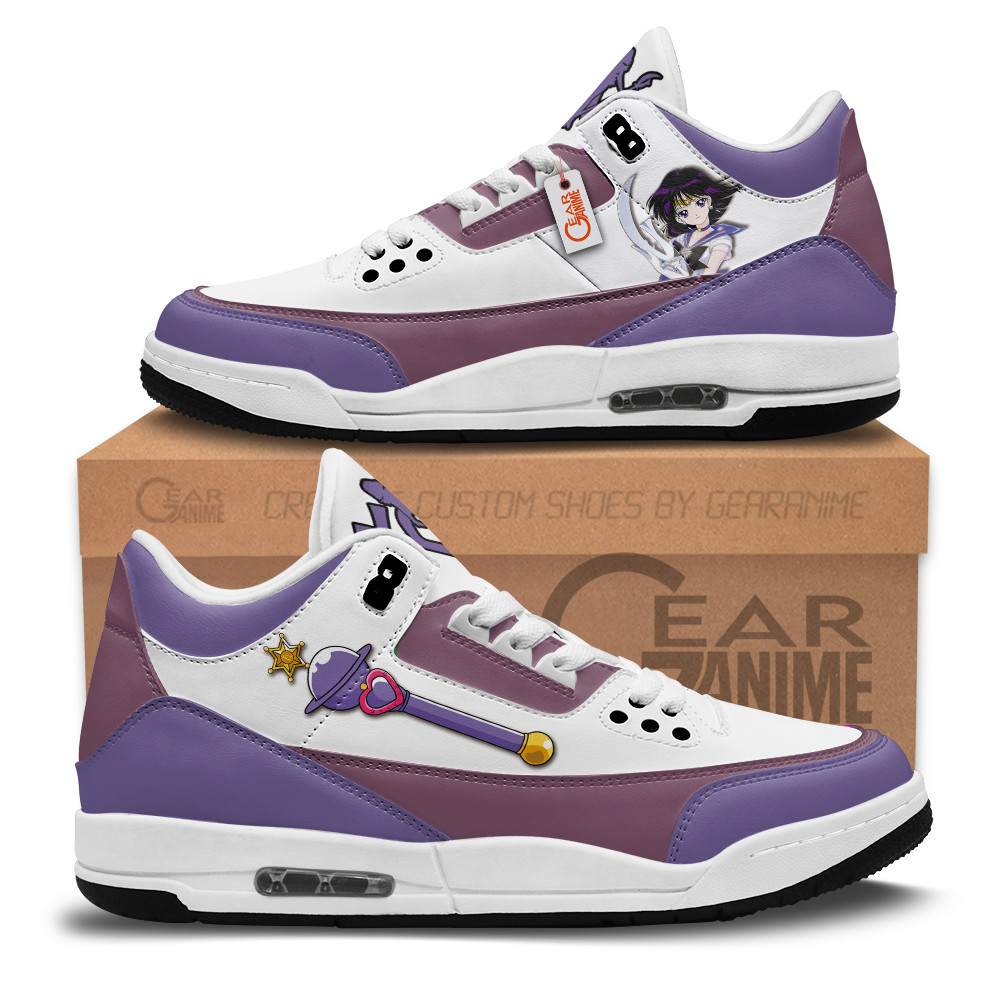 Sailor Saturn Custom Anime Retro 3 Leather Sneakers