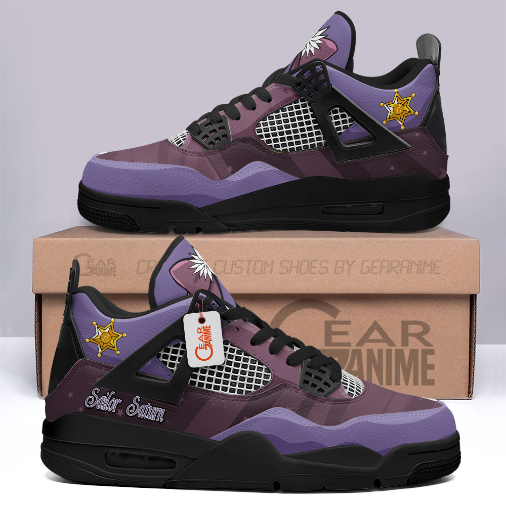 Sailor Saturn Retro 4 Leather Sneakers Custom Name